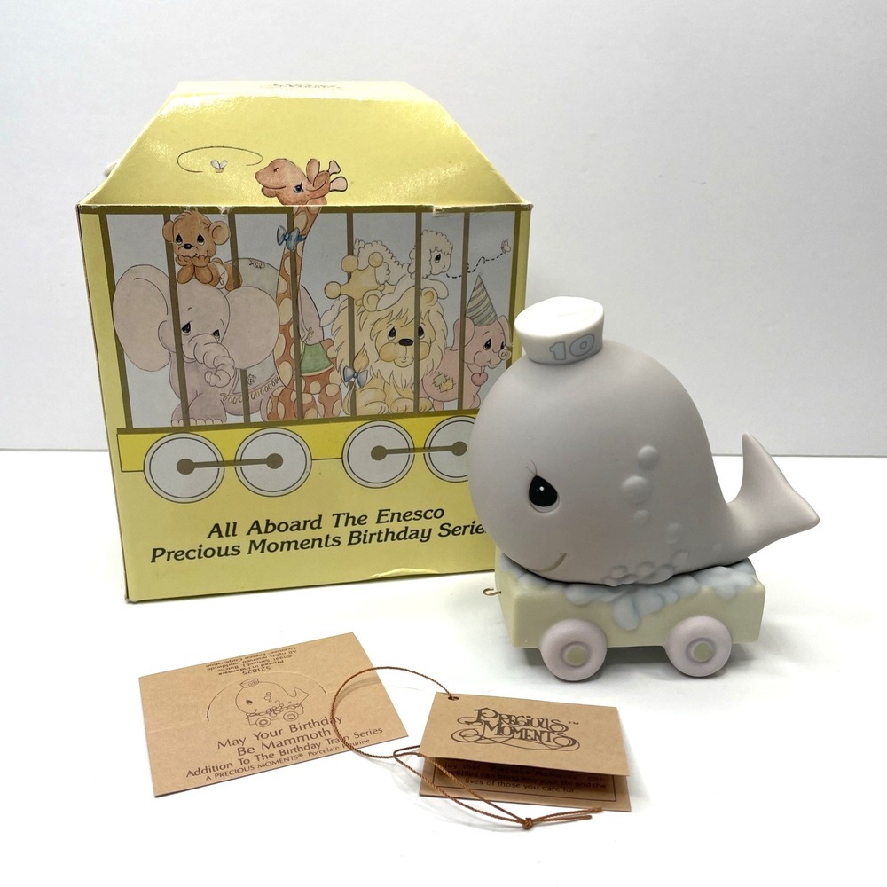 Precious Moments Birthday Train, Age 10, May Your Birthday Be Mammoth, 142030